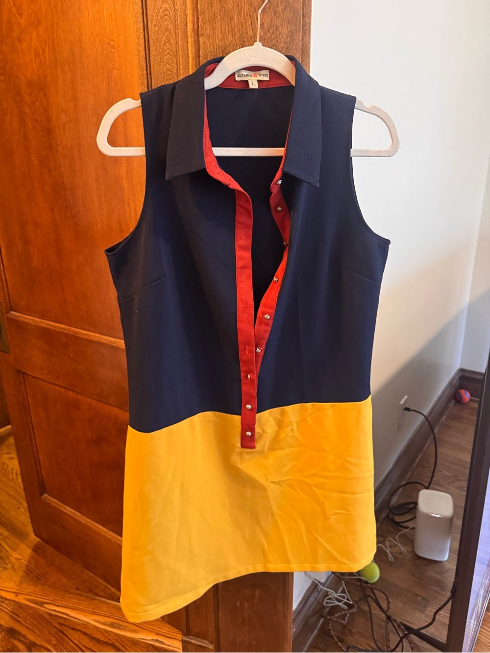 Altar'd State Navy Dress with Red Accent - Picture 4 of 5